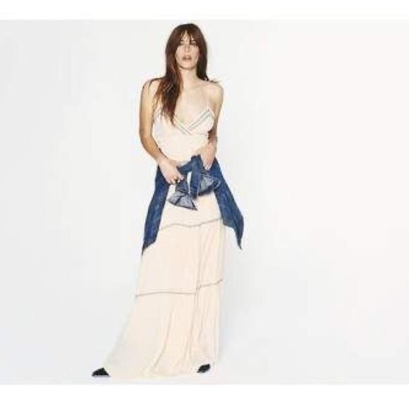 Ba&sh Nadia maxi dress nude